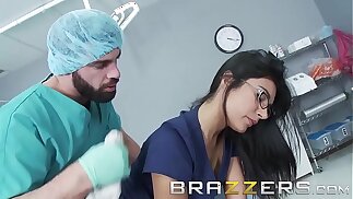 Doctors Adventure - (Shazia Sahari) - Doctor pounds Nurse for ages c in depth patient is out cold - Brazzers